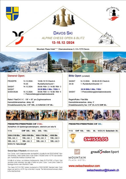 DAVOS SKI OPEN, 13-15.12.2024 - Swiss CHess Tour