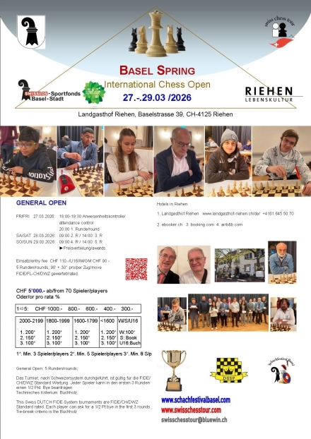 BASEL SPRING OPEN, 27-29.03 /2026 - Swiss CHess Tour
