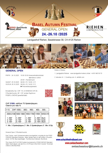 BASEL AUTUMN FESTIVAL, 24-26.10 /2025 - Swiss CHess Tour
