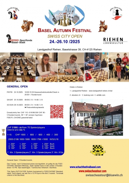 BASEL AUTUMN FESTIVAL, 24-26.10 /2025 - Swiss CHess Tour