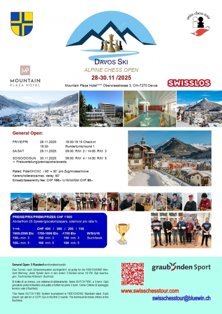 DAVOS SKI OPEN, 28-30.11.2025 - Swiss CHess Tour