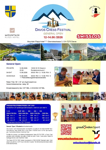 DAVOS CHESS FESTIVAL, 12-14.06.2026 - Swiss CHess Tour