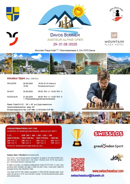 DAVOS SUMMER AMATEUR, 29-31.08 /2025 - Swiss CHess Tour