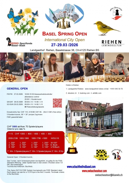 BASEL SPRING OPEN, 27-29.03 /2026 - Swiss CHess Tour