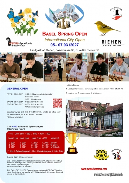 BASEL SPRING OPEN, 05-07.03 /2027 - Swiss CHess Tour